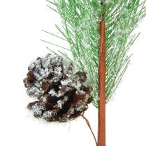 Artikel Künstlicher Kiefernzweig Grün Glitter mit Zapfen L55cm
