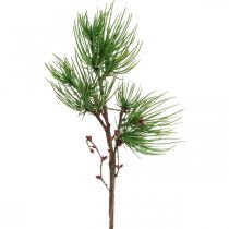 Dekozweig Kiefernzweig künstlich mit Beeren Grün, Rot 58cm