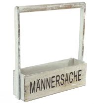 Artikel Holzkiste mit Griff „Männersache“ Pflanzkasten 30×9×10cm