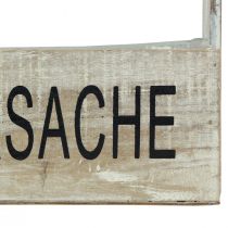 Artikel Holzkiste mit Griff aus weißem Holz „Männersache“, Pflanzkasten 30×9×10 cm