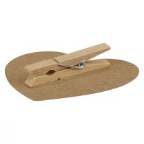 Artikel Kraftpapier Herz-Dekoklammern mit Sprüchen, 7 cm, Naturfarben, 48 Stück