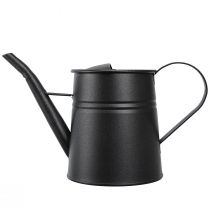 Artikel Gießkanne Metall Schwarz 30x13x17cm 1,7l Pflanzgefäß für Innen und Balkon