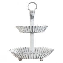 Artikel Etagere Shabby Chic Metall Weiß 2-stöckig 16,5cm