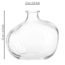 Artikel Kleine Glasvase modern, Mini-Vase, Glas klar, ca. 11×6×10 cm, 3 Stück