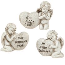 Artikel Kleiner Deko Engel mit Herz und Spruch Creme H5cm 6 St