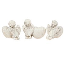 Artikel Kleine Deko-Engel mit Herz und Spruch Creme 5 cm 6er-Set