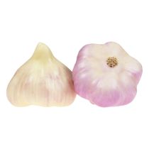 Künstliches Gemüse Deko Knoblauch Rosa, Weiß Ø6,5cm 2St
