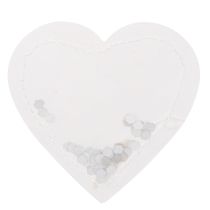 Artikel Konfettiherzen aus Papier 5cm Weiß Silber 24 Stück