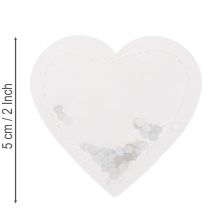 Artikel Konfettiherzen aus Papier 5cm Weiß Silber 24 Stück