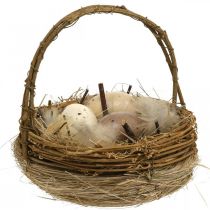 Osterkorb mit Eiern Künstliche Ostereier Tischdeko Ø16cm