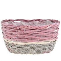 Korb oval 3er-Set Rosa, Natur