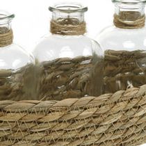 Artikel Deko-Korb aus Seegras mit 3 Glasflaschen 22×11,5×14 cm Natur