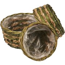 Korb Pflanzkorb geflochten Grün 30×24/26×20/22×15cm 3er-Set