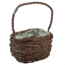Artikel Korb mit Henkel Birke Pflanzkorb mit Folie H28,5cm