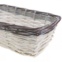 Deko Korb Weiß, Braun Pflanzkübel zweifarbig 32×13,5×9,5cm