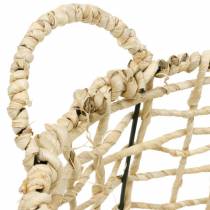 Artikel Flechtkorb-Set aus Binsengras, 2 Stück, rund, Natur, mit Henkeln