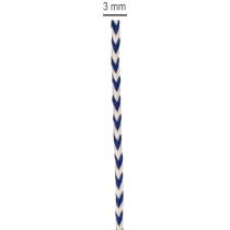 Artikel Geschenkband Kordel aus Polyester gestreift 3 mm Weiß-Blau 20 m für Dekoration und Bastelarbeiten