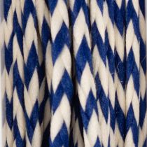 Artikel Geschenkband Kordel aus Polyester gestreift 3 mm Weiß-Blau 20 m für Dekoration und Bastelarbeiten