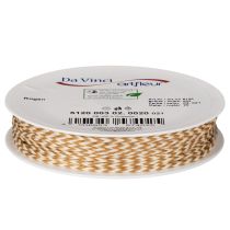 Artikel Geschenkband Kordel zweifarbig 3mm 20m Hellbraun und Creme