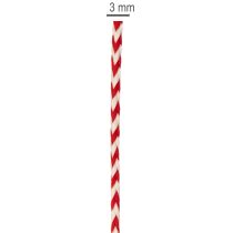 Artikel Kordel aus Polyester 3mm Rot-Weiß Zickzack 20m für Basteln und Verpacken