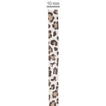 Artikel Geschenkband Baumwolle Leopardenmuster 10 mm 100 m cremeweiß