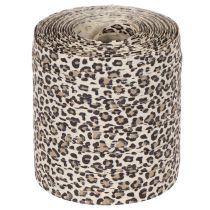 Artikel Geschenkband Baumwolle Leopardenmuster 10 mm 100 m cremeweiß