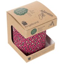 Artikel Dekoband Kräuselband Leopardenmuster Pink 10mm 100m Baumwolle