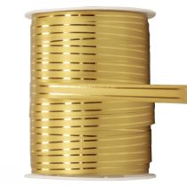 Kräuselband Geschenkband Schleifenband Gold mit Goldstreifen 10mm 250m