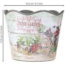 Artikel Kräutertopf Blumentopf aus Kunststoff mit Vintage-Motiv H13,5 cm 2er Set