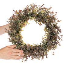 Artikel Künstlicher Eukalyptuskranz rund 45 cm Grün-Braun für Herbstdekoration