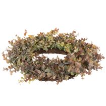 Artikel Künstlicher Eukalyptuskranz rund 45 cm Grün-Braun für Herbstdekoration