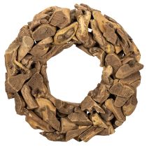 Artikel Dekokranz aus Naturholz, rund, 35 cm, braun, für Innenbereiche