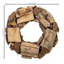 Artikel Dekokranz aus Naturholz, rund, 35 cm, braun, für Innenbereiche