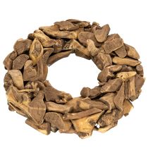 Artikel Dekokranz aus Naturholz, rund, 35 cm, braun, für Innenbereiche