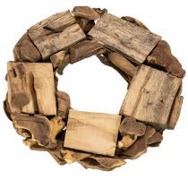 Artikel Dekokranz aus Naturholz, rund, 35 cm, braun, für Innenbereiche