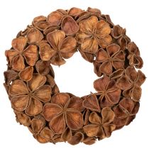 Artikel Getrockneter Landlotus-Kranz aus Naturmaterial, 35 cm, braun