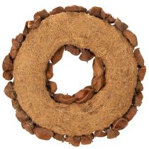 Artikel Getrockneter Landlotus-Kranz aus Naturmaterial, 35 cm, braun