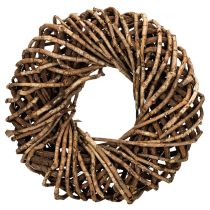 Artikel Runder Kranz aus Naturzweigen und Rattan, 35 cm, Braun