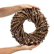 Artikel Runder Kranz aus Naturzweigen und Rattan, 35 cm, Braun