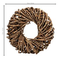 Artikel Runder Kranz aus Naturzweigen und Rattan, 35 cm, Braun