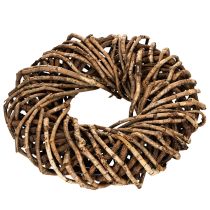 Artikel Runder Kranz aus Naturzweigen und Rattan, 35 cm, Braun