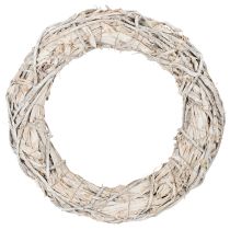 Artikel Zweigkranz aus Holz 50 cm geweißte Optik für Dekoration und DIY