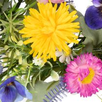 Artikel Türkranz mit künstlichen Frühlingsblumen aus Polyester, 30 cm, mehrfarbig