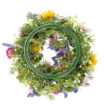 Artikel Türkranz mit künstlichen Frühlingsblumen aus Polyester, 30 cm, mehrfarbig