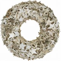 Deko Kranz Sterne Birkenrinde Weihnachtskranz Birke Ø30cm