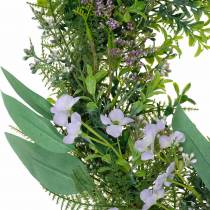 Dekokranz Eukalyptus, Farn, Blüten Künstlicher Kranz Tischkranz