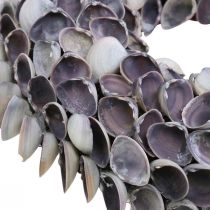 Muschelkranz, Violett Chippy Naturmuscheln, Ring aus Muscheln Ø25cm