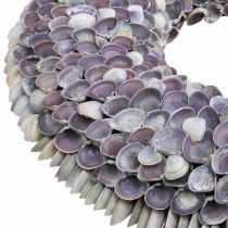 Muschelkranz, natürliche Muscheln, Violett Chippy, Meereskranz Ø40cm