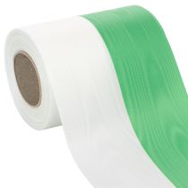 Artikel Kranzband Moiré 125mm x 25m Grün-Weiß Taftbindung Schleifenband