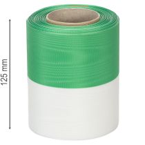 Artikel Kranzband Moiré 125mm x 25m Grün-Weiß Taftbindung Schleifenband